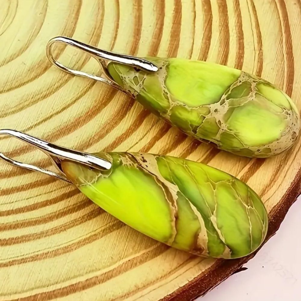 ✨🆕✨ BoHo Emperor Stone Pendant Earrings✨ Orange, Green, Blue, Purple✨